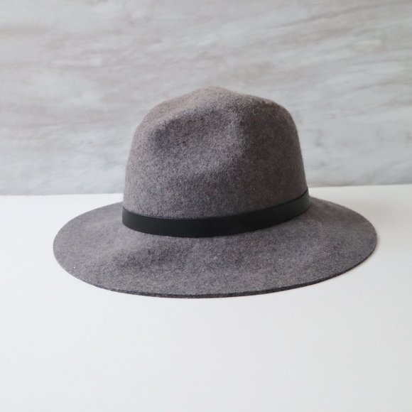 Grey Wool Fedora Hat